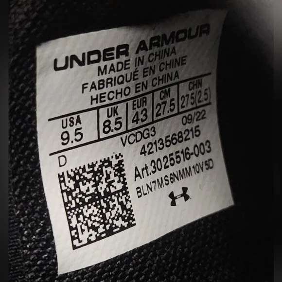 Under Armour Men’s Black & White HOVR Phantom 3 Running Shoes Size 9.5 - Picture 9 of 9